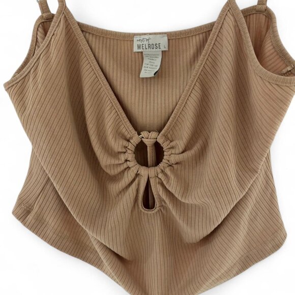 Women's Tan and Brown Blouse - Picture 4 of 5